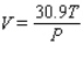 The volume V (in liters) of a certain mass of gas is related to its pressure P (in millimeters of mercury) and its temperature T (in degrees Kelvin) by the law Compute and when T = 260 and P = 700.
