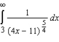 <strong>Evaluate the following improper integral whenever it is convergent. </strong> A) 2 B) -5 C) 1 D) -6 E) the integral is divergent