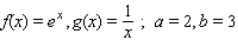 <strong>Sketch the graphs of the functions f and g and find the area of the region enclosed by these graphs and the vertical lines x = a and x = b. </strong> A) B) C) D)