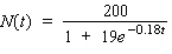 On the basis of data collected during an experiment, a biologist found that the growth of the fruit fly (Drosophila) with a limited food supply could be approximated by the exponential model , where t denotes the number of days since the beginning of the experiment. What was the initial fruit fly population in the experiment? __________ What was the maximum fruit fly population that could be expected under this laboratory condition? __________ What was the population of the fruit fly colony on the 20th day? Please give the answer as an integer. __________ How fast was the population changing on the 20th day? Please give the answer as an integer. __________