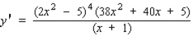 <strong>Use logarithmic differentiation to find the derivative of the function. </strong> A) B) C) D) E)