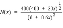 A sociologist has found that the number of serious crimes in a certain city each year is described by the function where x (in cents/dollar deposited) is the level of reinvestment in the area in conventional mortgages by the city's ten largest banks. Use differentials to estimate the change in the number of crimes if the level of reinvestment changes from 27 /dollar deposited to 34 /dollar deposited. Round to the nearest integer. Decrease of __________ crimes/yr.