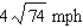 <strong>Two ships leave the same port at noon. Ship A sails north at 21 mph, and ship B sails east at 15 mph. How fast is the distance between them changing at 1 p.m.?</strong> A) B) C) D) E)