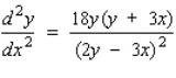 <strong>Find the second derivative of the function defined implicitly by the equation. </strong> A) B) C) D) E)