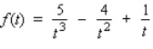 Find the derivative of the function f by using the rules of differentiation.