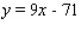 <strong>Find an equation of the line that passes through the points (9, 3) and (11, 21).</strong> A) B) C) D) E)