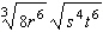Simplify the expression. (Assume that r, s, and t are positive.)  