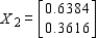 <strong>Find (the probability distribution of the system after two observations) for the given distribution vector and the given transition matrix . </strong> A) B) C) D) 