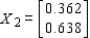 <strong>Find (the probability distribution of the system after two observations) for the given distribution vector and the given transition matrix . </strong> A) B) C) D) 