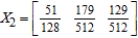 <strong>Find (the probability distribution of the system after two observations) for the given distribution vector and the given transition matrix . </strong> A) B) C) D) 
