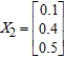 <strong>Find (the probability distribution of the system after two observations) for the given distribution vector and the given transition matrix . </strong> A) B) C) D)