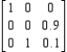 Determine whether the given matrix is an absorbing stochastic matrix. 