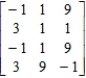 Determine the maximin and minimax strategies for the two-person, zero-sum matrix game. 