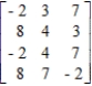 Determine the maximin and minimax strategies for the two-person, zero-sum matrix game. 