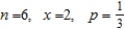 Find to four decimal places for the given values of n, x, and p.