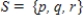 <strong>Let be a sample space of an experiment with outcomes p, q and r. List all the events of this experiment. </strong> A) Ø, {p}, {q}, {r}, {p, q}, {p, r}, {q, r}, S B) {p}, {q}, {r} C) Ø, {p}, {q}, {r}, {p, q}, {p, r}, {q, r} D) {p}, {q}, {r}, {p, q}, {p, r}, {q, r}