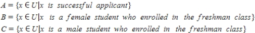 <strong>Let U denotes the set of all students who applied for admission to fresman class at faber college for the upcoming academic year, and let Select the correct choice of venn daigram to describe the above sets.</strong> A) B) C) D) E)