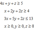 Rewrite the linear programming problem as a maximization problem with constraints involving inequalities of the form (with the exception of the inequalities , , and ). Minimize subject to