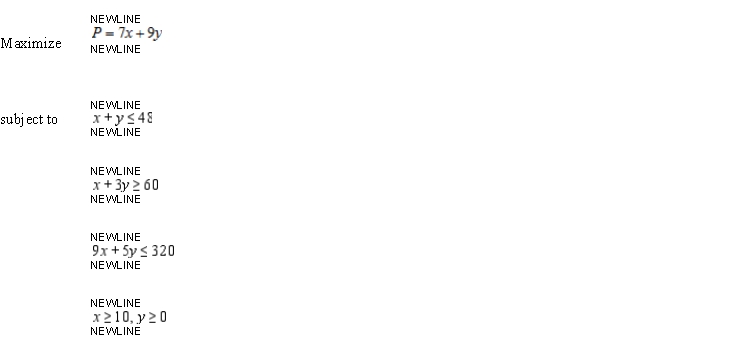 Solve the linear programming problem by the method of corners. Maximize subject to
