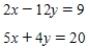 <strong>Solve the linear system of equations </strong> A) Unique solution: B) Unique solution: C) Infinitely many solutions; D) No solution