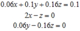 <strong>Formulate but do not solve the problem. The annual returns on Sid Carrington's three investments amounted to $28,000: 6% on a saving account, 10% on mutual funds and 16% on bonds. The amount of Sid's investment in bouds was twice the amount of his investment in the savings account and the interest earned from his investment in bounds was equal to the dividends he received from his investment in mutual funds. Find how much money he placed in each type of investment. Let x be the money invested in saving account, y be the money investedr in mutual funds and z be the money invested in bonds.</strong> A) B) C) D) E)