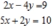 Solve the linear system of equations. If the system is inconsistent, indicate this.