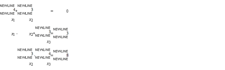 Write the augmented matrix corresponding to the given system of equations.