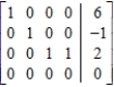 Given that the augmented matrix in rowreduced form is equivalent to the augmented matrix of a system of linear equations, find the solution or solutions to the system, if they exist.