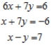 Solve the system of linear equations, using the Gauss-Jordan elimination method.