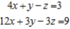 Solve the system of linear equations, using the Gauss-Jordan elimination method.