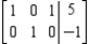 Given that the augmented matrix in row-reduced form is equivalent to the augmented matrix of a system of linear equations, determine whether the system has a solution and find the solution or solutions to the system, if they exist. If not, answer inconsistent.