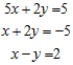 Solve the system of linear equations, using the Gauss-Jordan elimination method. If there is no solution, answer none. __________ __________