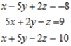 Solve the system of linear equations using the Gauss-Jordan elimination method. If there is no solution, answer none. 