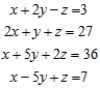 Solve the system of linear equations using the Gauss-Jordan elimination method. If there is no solution, answer none. 