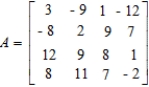 Identify the column matrix. What is its transpose?        