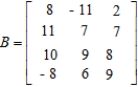 Identify the column matrix. What is its transpose?        