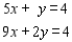 Writing a matrix equation that is equivalent to the given system of linear equations, solve the system using the inverse matrix.