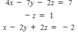 Writing a matrix equation that is equivalent to the given system of linear equations, solve the system using the inverse matrix. 