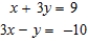 Writing the system of equations as a matrix equation solve the system of equations by using the inverse of the coefficient matrix. 