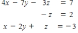 Writing a matrix equation that is equivalent to the given system of linear equations, solve the system using the inverse matrix. 