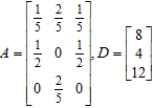 Matrix A is an input-output matrix associated with an economy, and matrix D (units in millions of dollars) is a demand vector. Find the final outputs of each industry so that the demands of both industry and the open sector are met. 