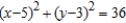 <strong>Find an equation of the circle that satisfies the given conditions. Radius 6 and center (3, - 5)</strong> A) B) C) D)