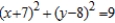 <strong>Find an equation of the circle that satisfies the given conditions. Radius 3 and center ( 7, 8)</strong> A) B) C) D) E)