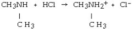<strong>Which of the following represents the complete neutralization of N,N-dimethylamine?</strong> A) B) C) D) E)