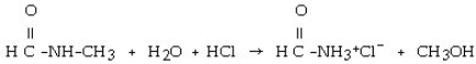 <strong>Which of the following is the reaction for the acid hydrolysis of N-methylacetamide?</strong> A) B) C) D) E)