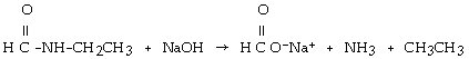 <strong>Which of the following is the reaction for the base hydrolysis of N-ethylformamide?</strong> A) B) C) D) E)