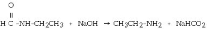 <strong>Which of the following is the reaction for the base hydrolysis of N-ethylformamide?</strong> A) B) C) D) E)
