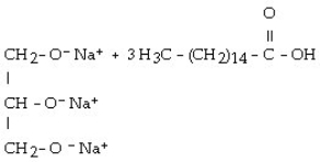 <strong>Palmitic acid is a 16 carbon acid. In a balanced equation, the products of the saponification of glyceryl tripalmitate (tripalmitin) are</strong> A) B) C) D) E)