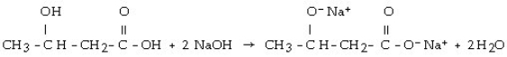 <strong>Which of the following is the reaction for the neutralization of β-hydroxybutyric acid with NaOH?</strong> A) B) C) D) E)