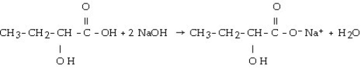 <strong>Which of the following is the reaction for the neutralization of β-hydroxybutyric acid with NaOH?</strong> A) B) C) D) E)